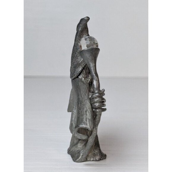 1985 Spoontiques Pewter Wizard Warlock Sorcerer  Crystal Ball Magician CMR 591 - Picture 5 of 7